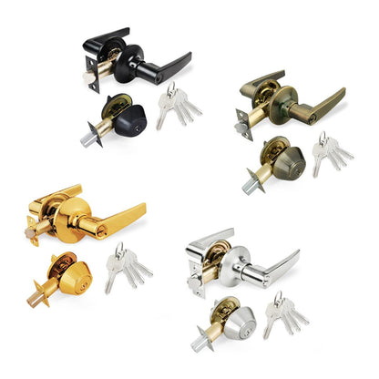 LED02 Lever Combo Lock Set with Deadbolt and 4 KW1 Keys - ASA Strike