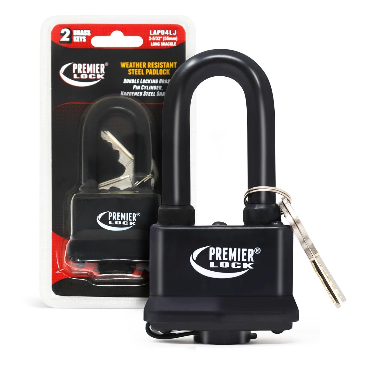 LAP04LJ-Premier 2" Laminated Padlock Fully Black Jacketed