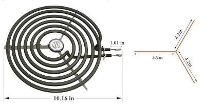 JCRB8-8 Inches Stove Burner Element. 6 Circles 1765-2350 Watts. 208/240 volts.