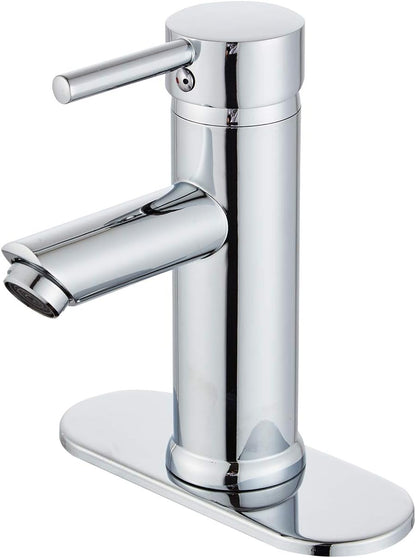 Bathroom Sink Faucet - Single Handle, One Hole Deck Mount - Chrome Finish