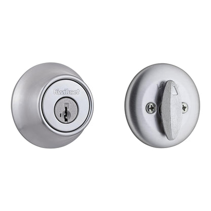 Kwikset 660 Keyed Deadbolt Lock - Satin Chrome