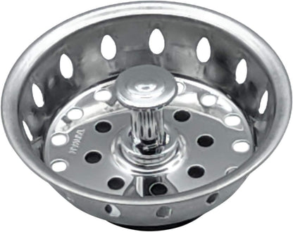 Kitchen Sink Basket Strainer with Flat Bottom Rubber Stopper