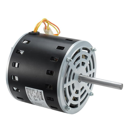 VEVOR 1/2HP Furnace Blower Motor, 208/230V 2.7Amps, 1075RPM 5 Speeds, CW/CCW Rotation, 48 Frame 3.4" Shaft Length, 7.5μF/450V Capacitor + 11" Hold Hoop